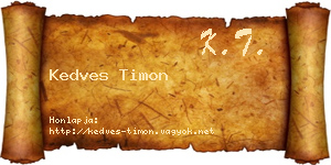 Kedves Timon névjegykártya